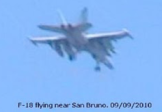 San Bruno F-18 spotted before drone attack